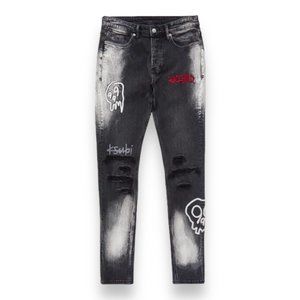 Juice Wrld 999 Club X Ksubi Van Winkle Heavens Faded Black Denim Jeans